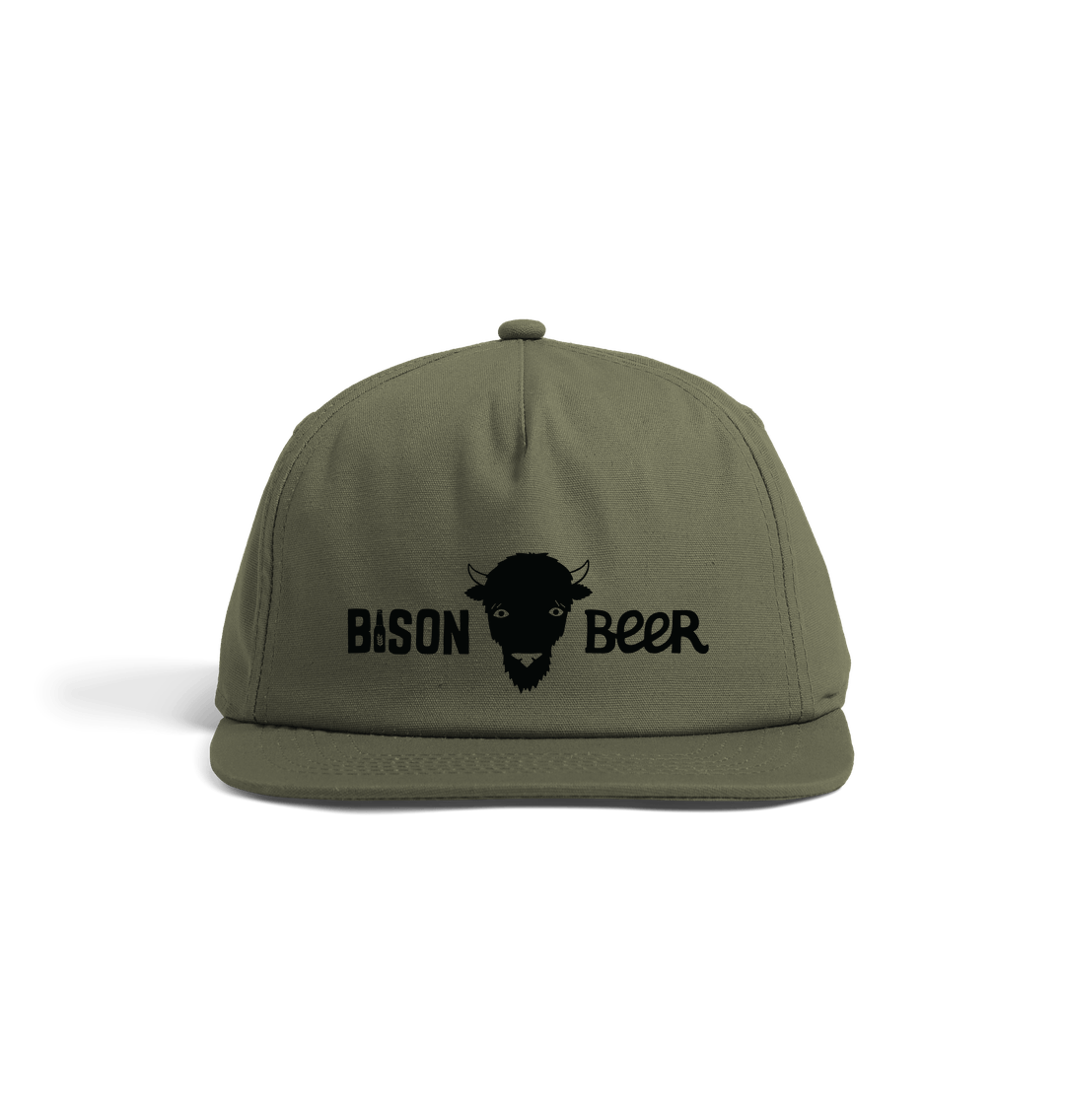 Olive Green Bison Beer | Mono Logo 5 Panel Cap